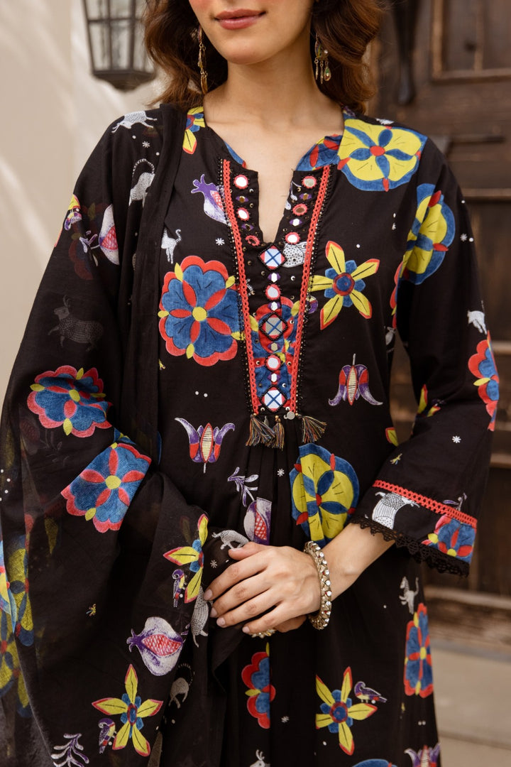 Karen Jet printed cotton suit set