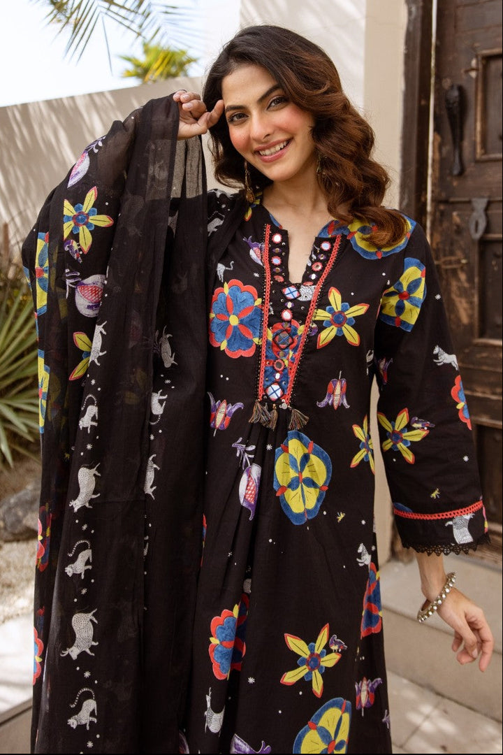 Karen Jet printed cotton suit set