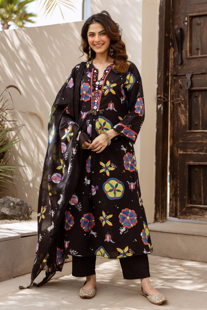 Karen Jet printed cotton suit set