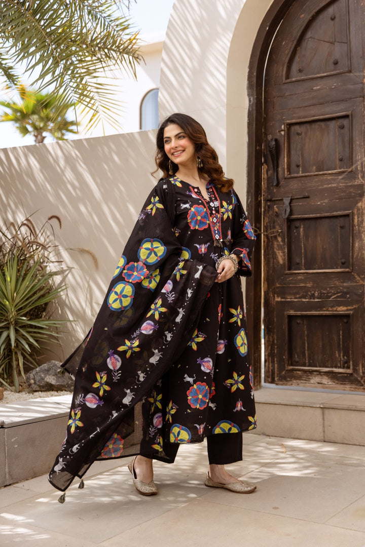 Karen Jet printed cotton suit set