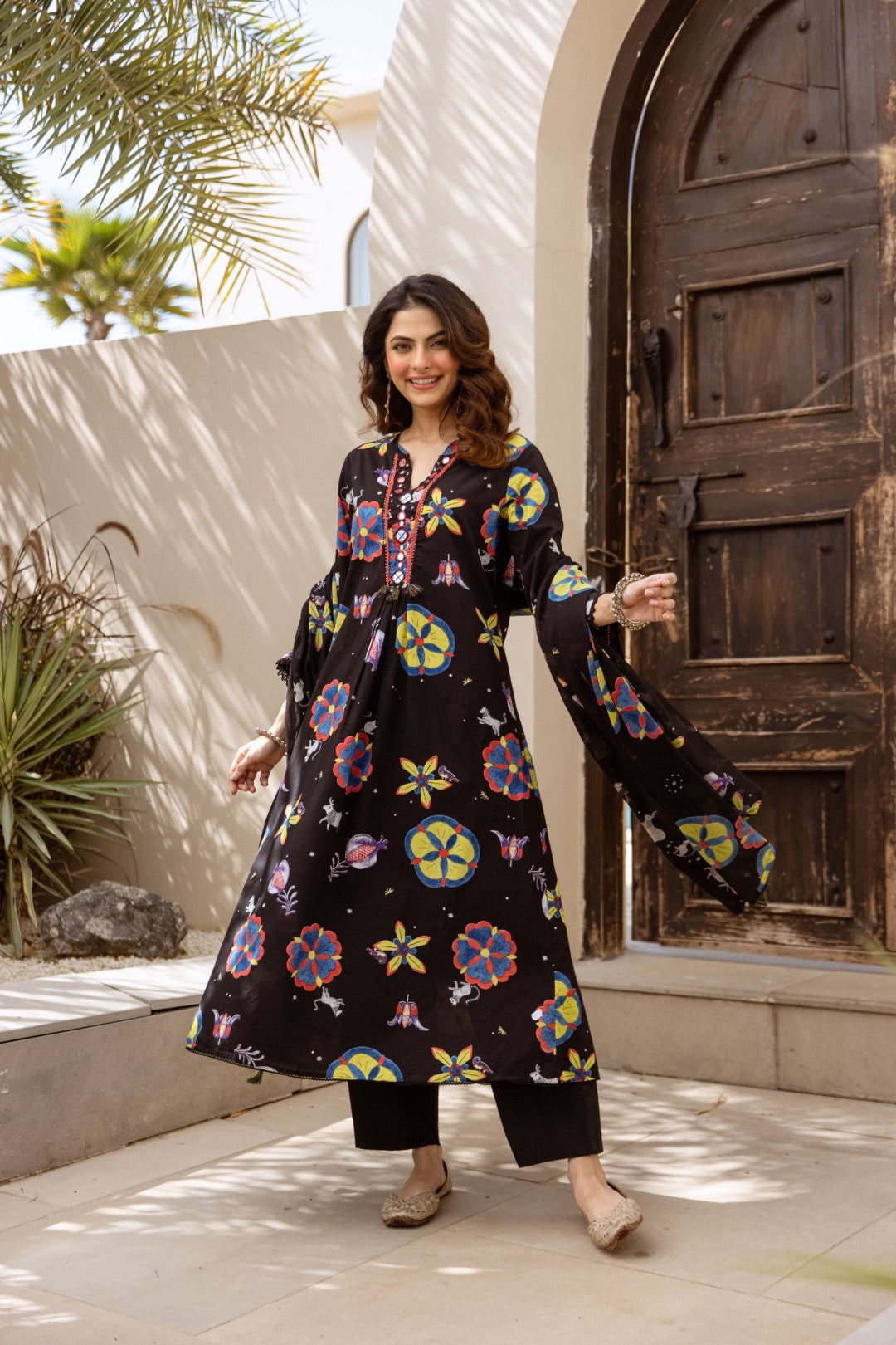 Karen Jet printed cotton suit set