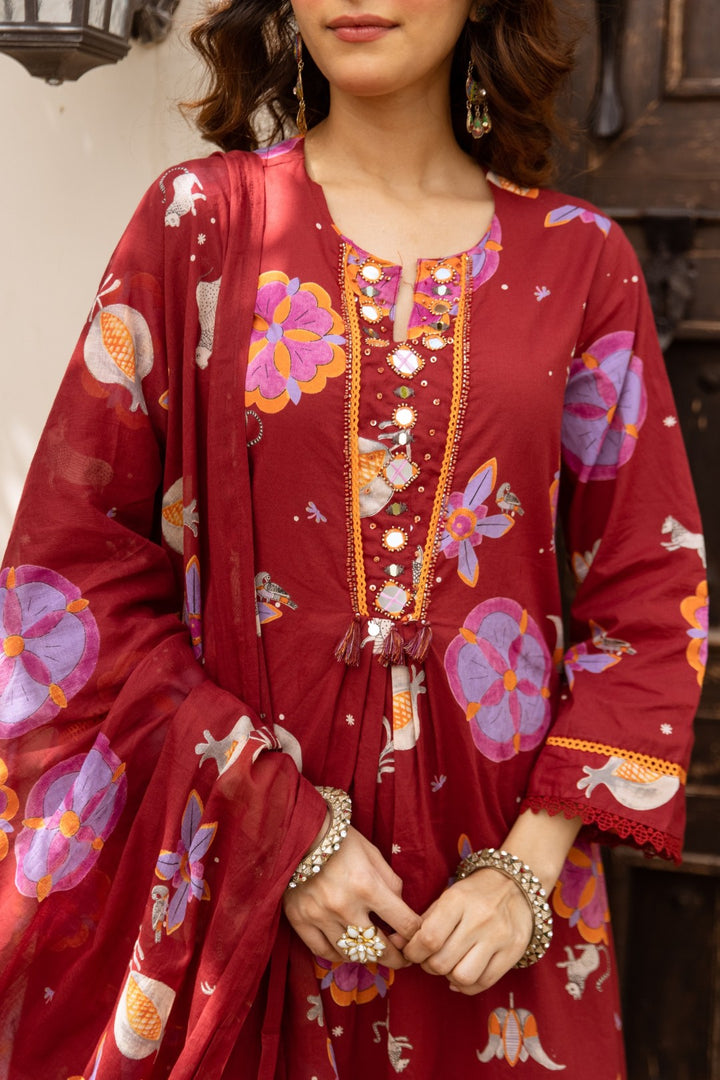 Karen barn printed cotton suit set