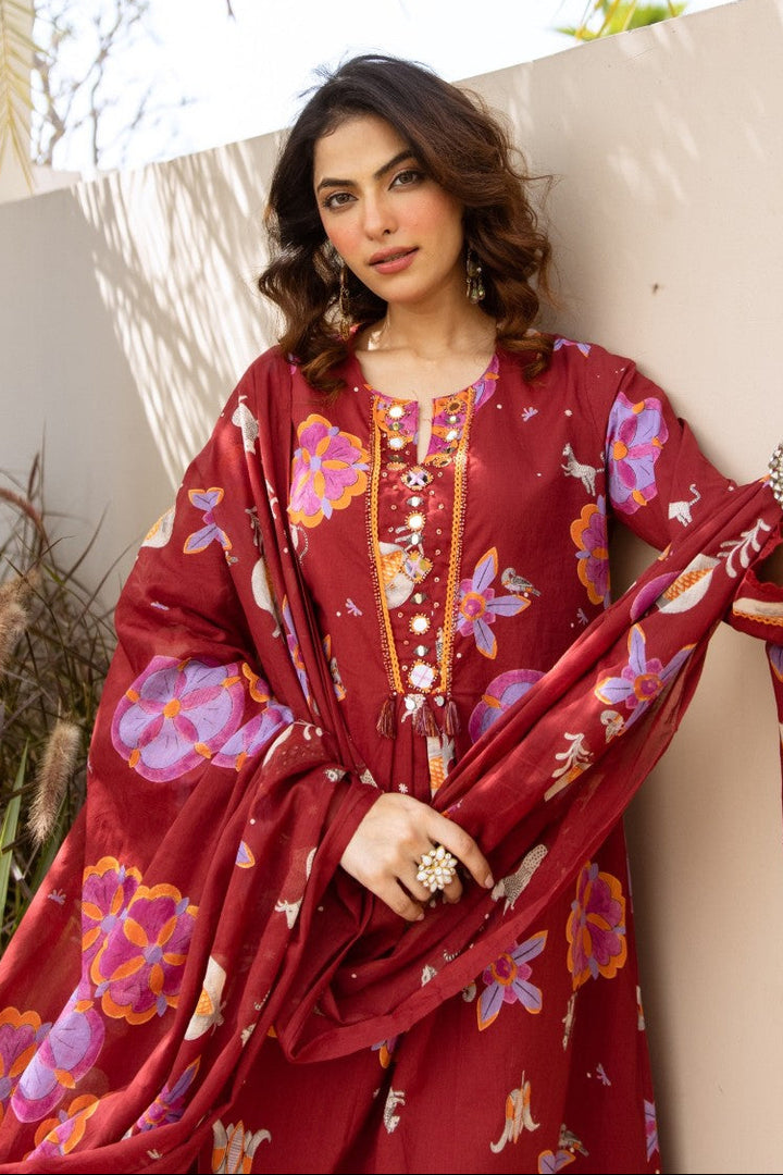 Karen barn printed cotton suit set