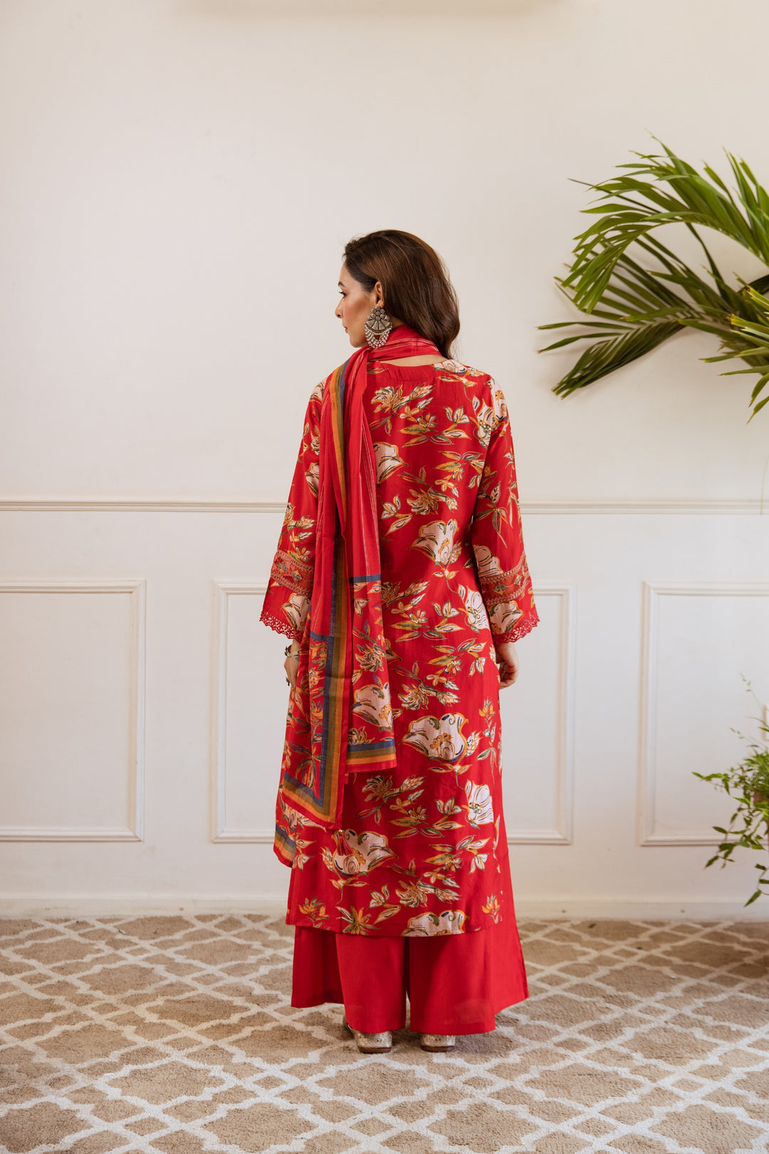 Kabool zarqa work suit set