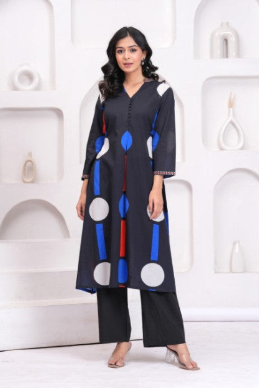 Maurya ebony Cotton Printed Kurta Pant Set