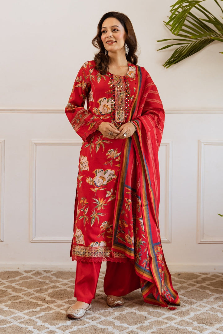 Kabool zarqa work suit set