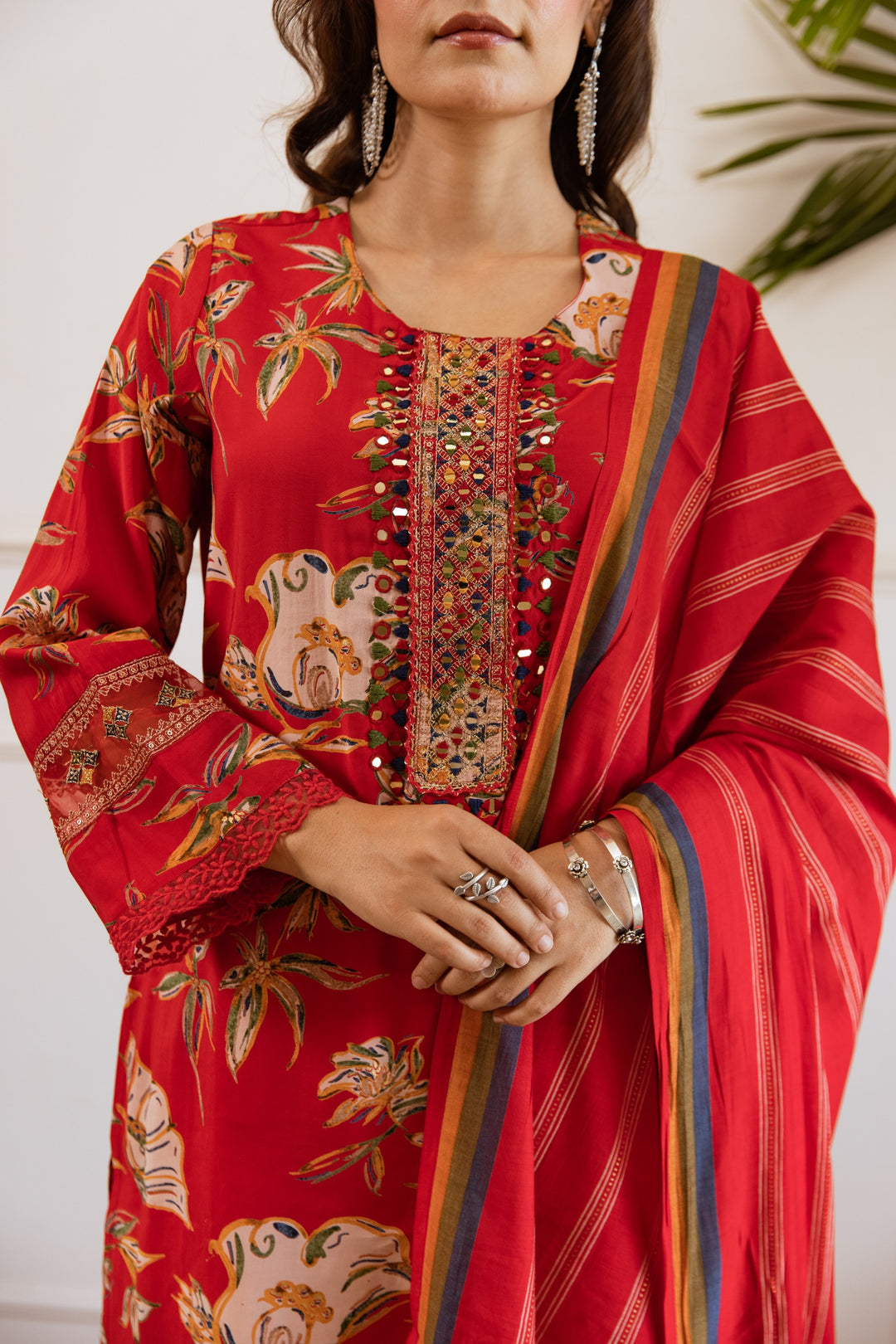 Kabool zarqa work suit set