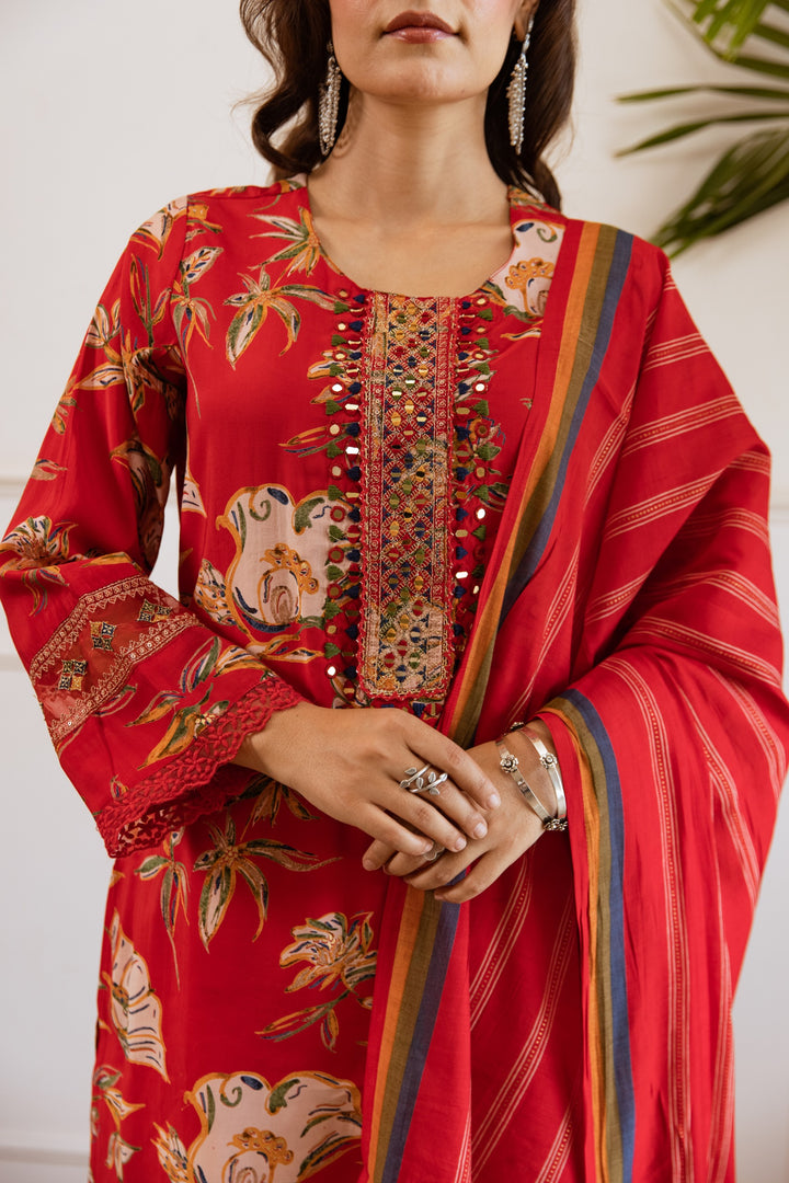 Kabool zarqa work suit set