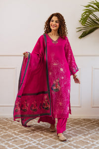 Kabool Raspberry work Suit Set
