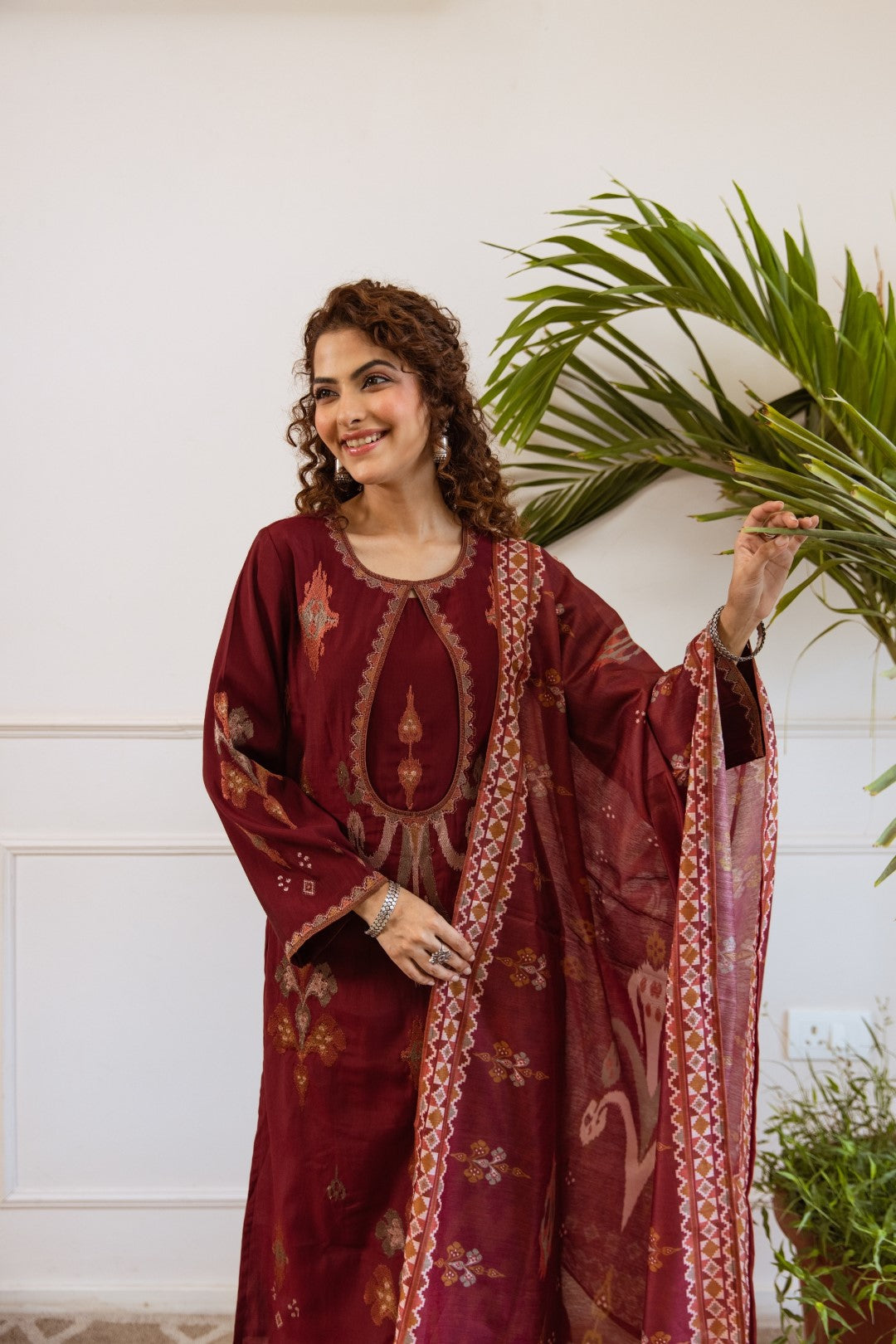 Bakul Auburn Cotton Suit set