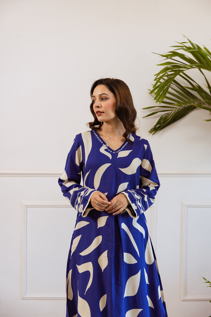 Kabool Sapphire Printed Kurta Pant Set