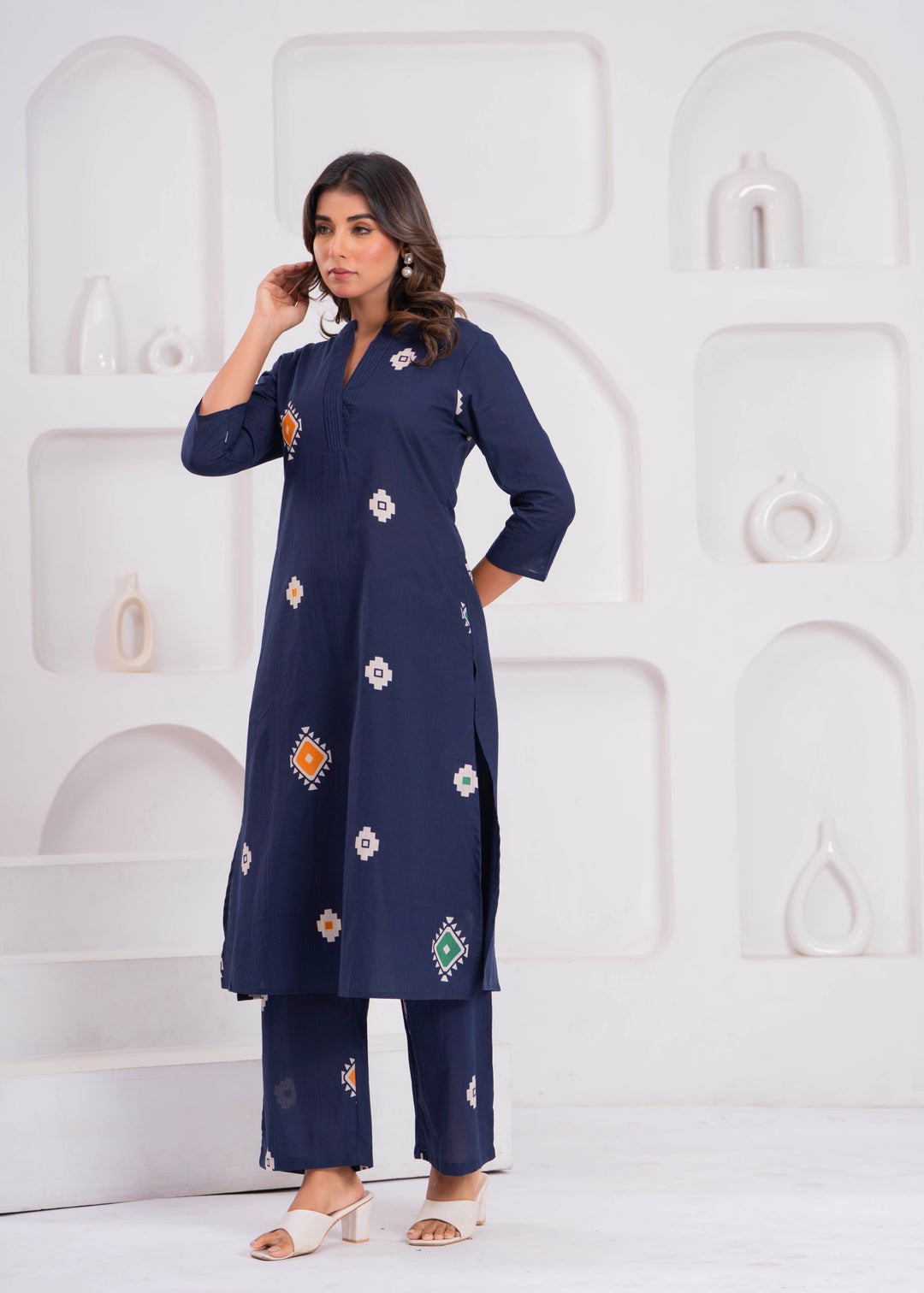 Maurya Iris Printed Cotton Kurta Pant Set