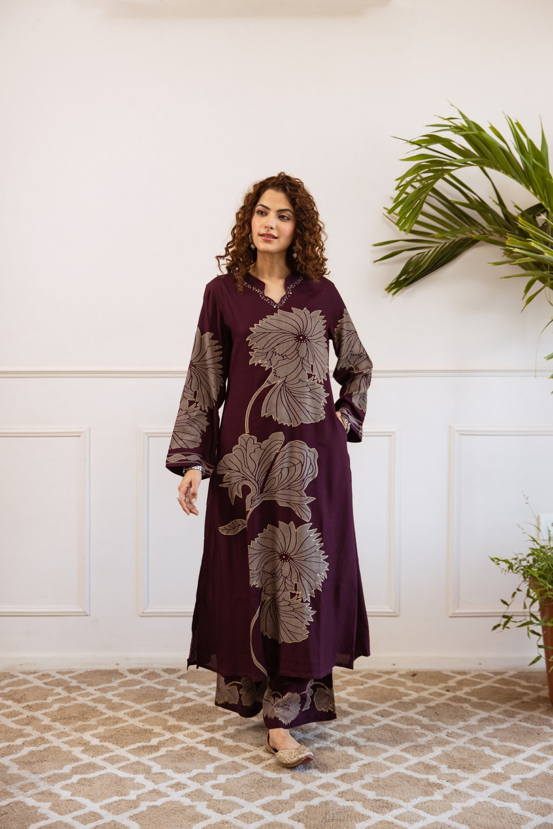 Kabool Mulberry Printed Kurta pant set