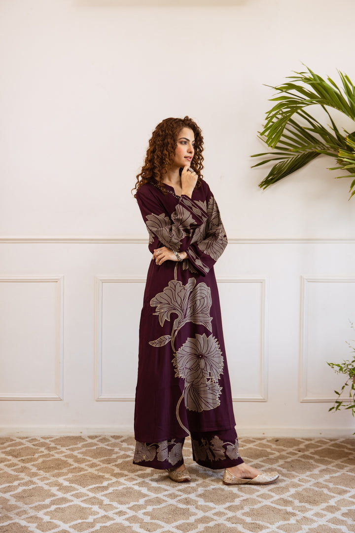Kabool Mulberry Printed Kurta pant set