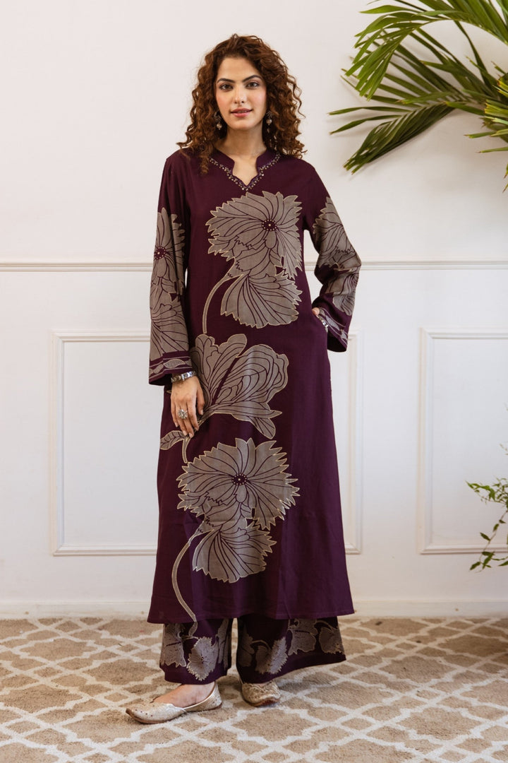 Kabool Mulberry Printed Kurta pant set