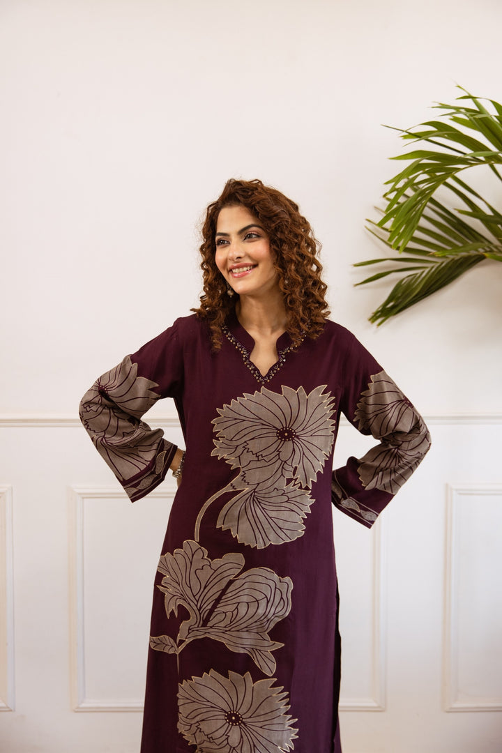 Kabool Mulberry Printed Kurta pant set