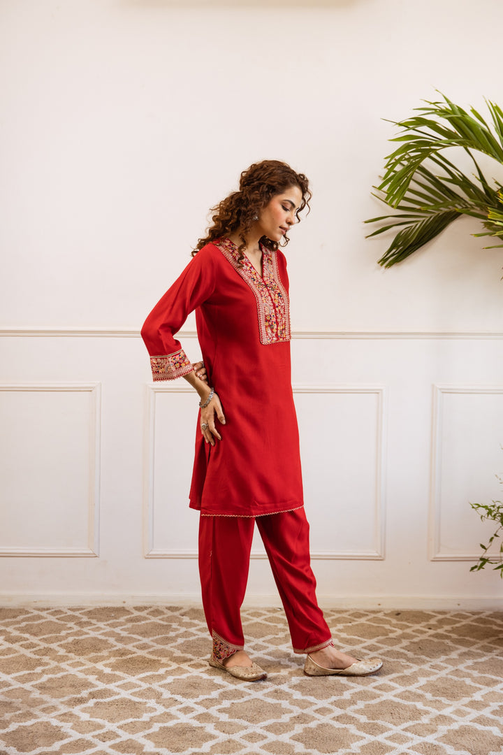 Kabool Vermi Embroidery Kurta Pant set
