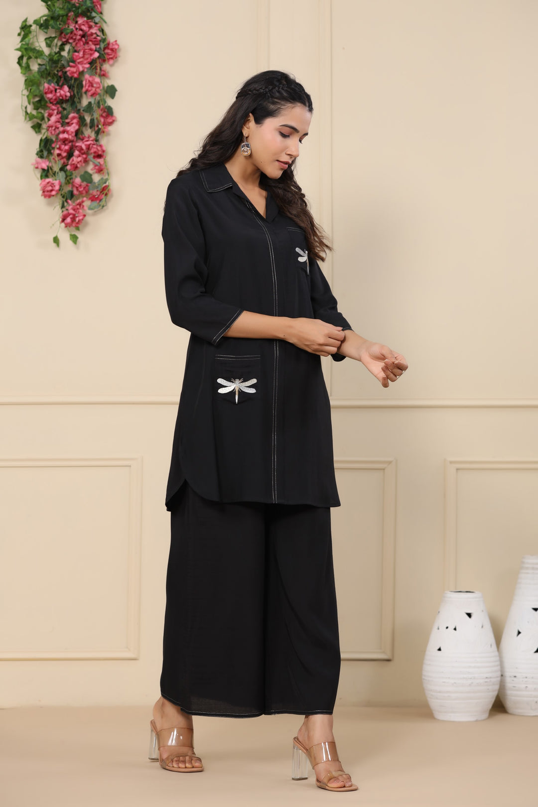 Jayti onyx Butterfly Cotton Co-ord Set