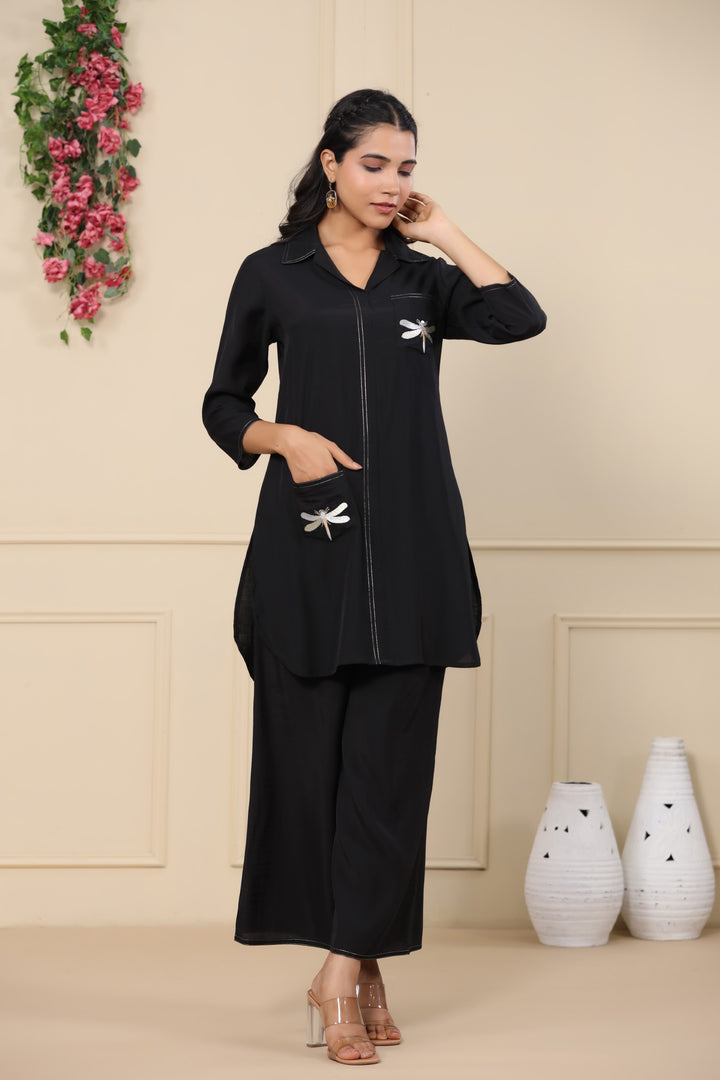 Jayti onyx Butterfly Cotton Co-ord Set