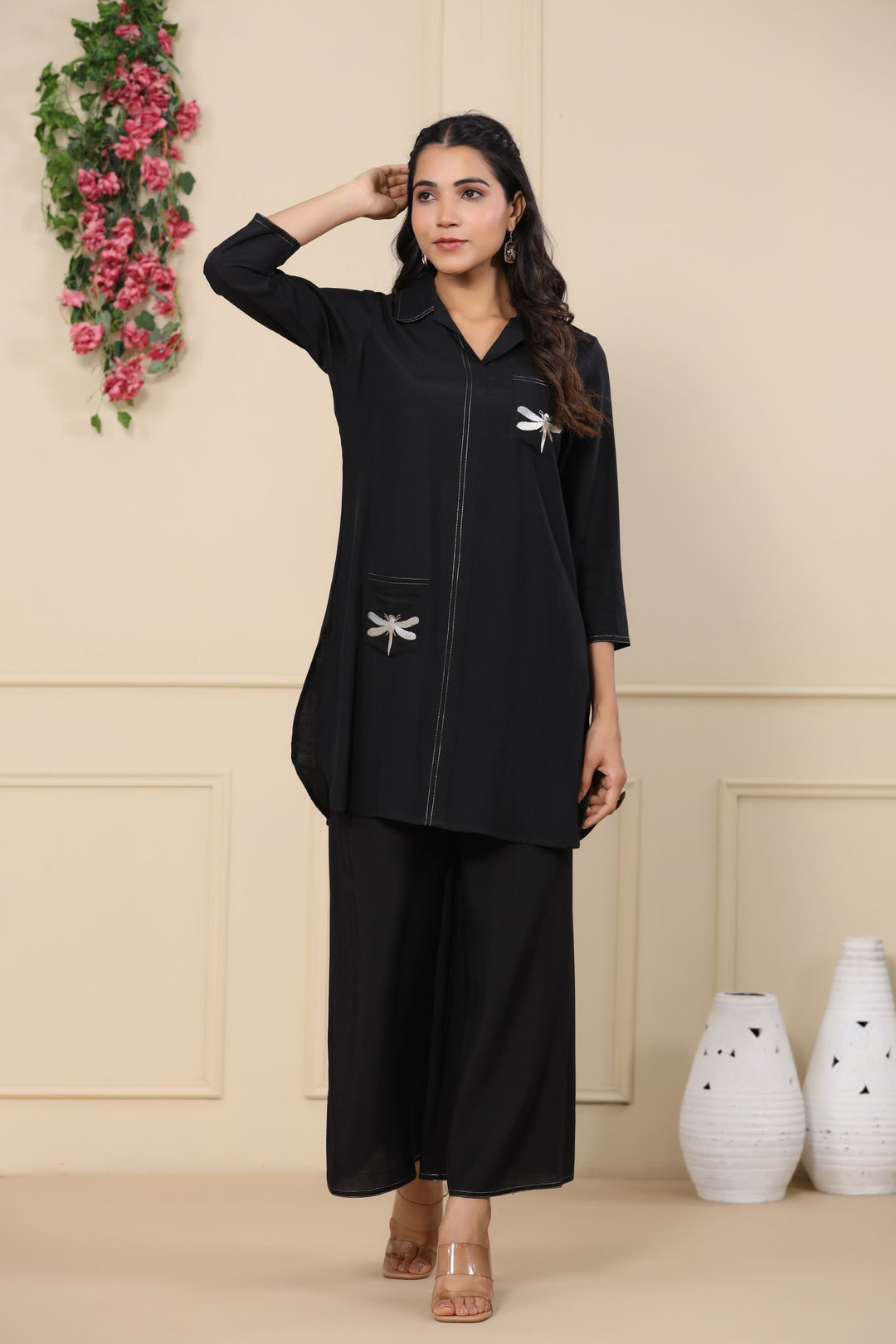 Jayti onyx Butterfly Cotton Co-ord Set