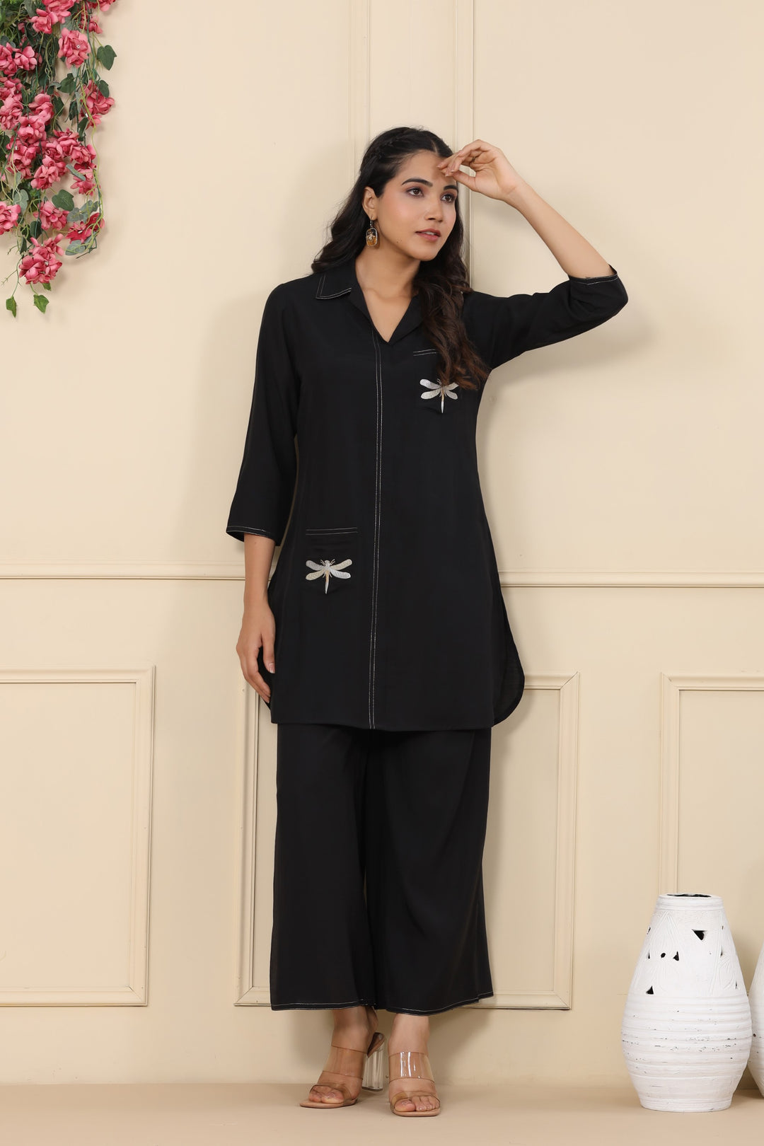 Jayti onyx Butterfly Cotton Co-ord Set