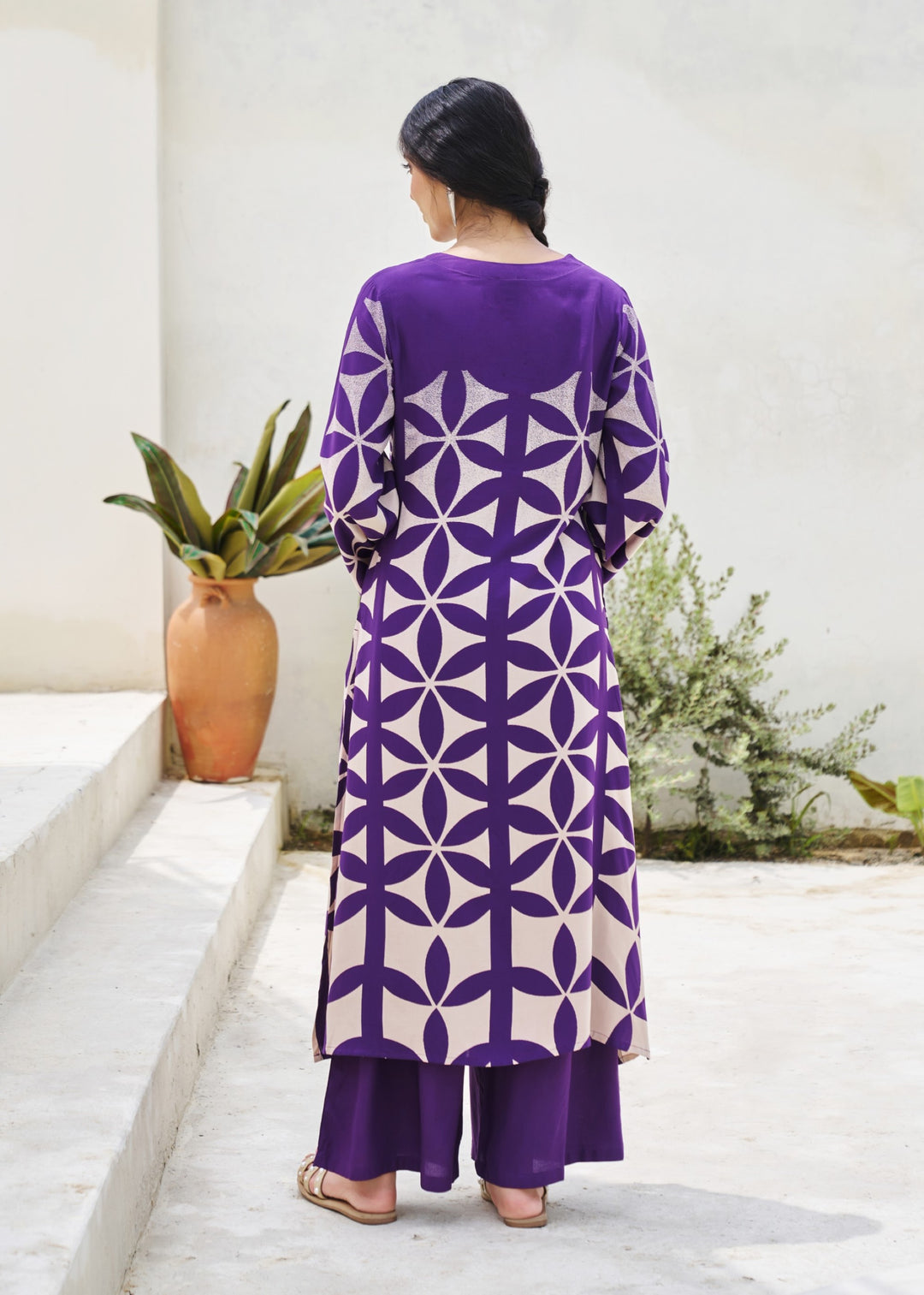 Kabool Thistle Printed Kurta pant set
