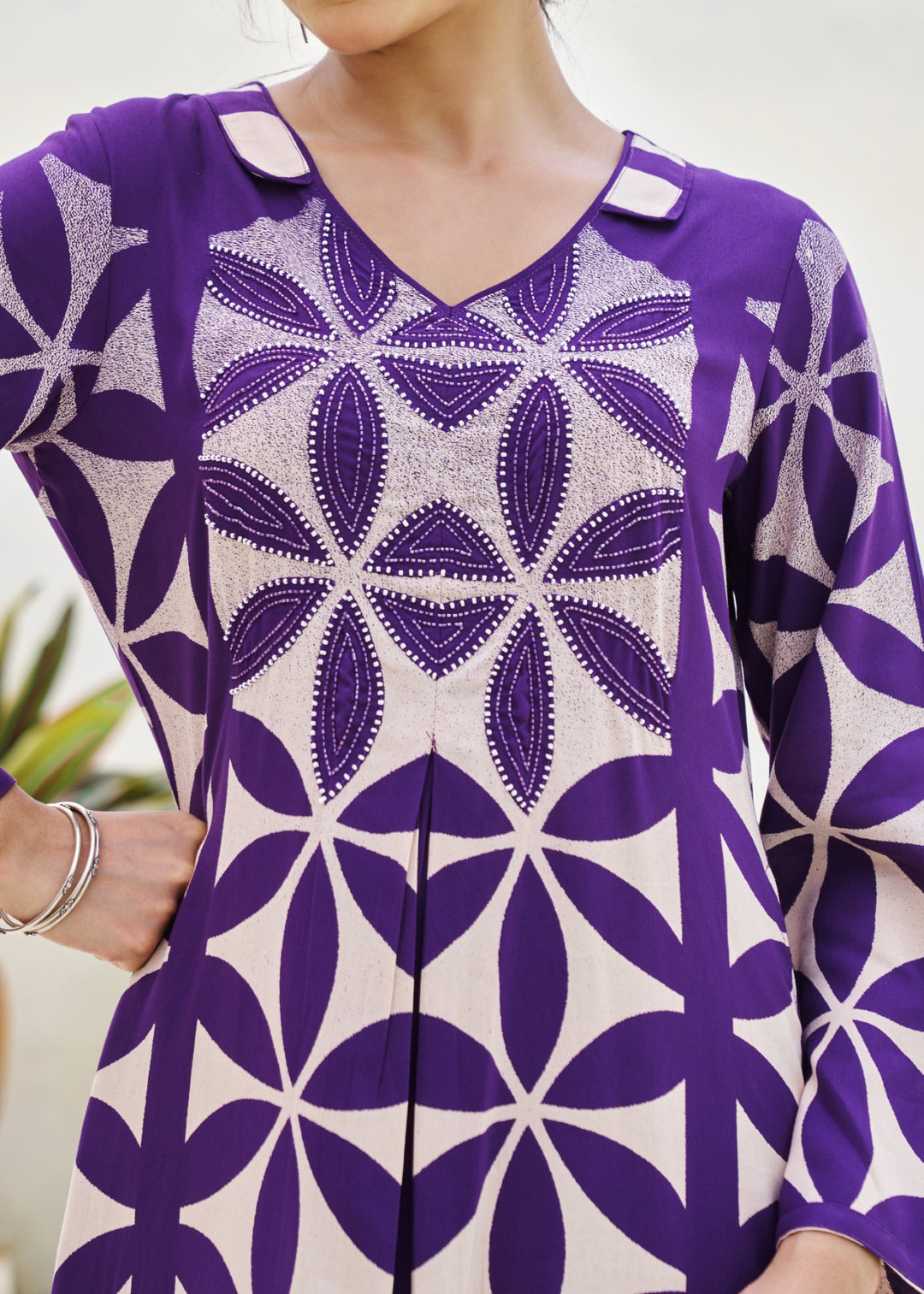 Kabool Thistle Printed Kurta pant set