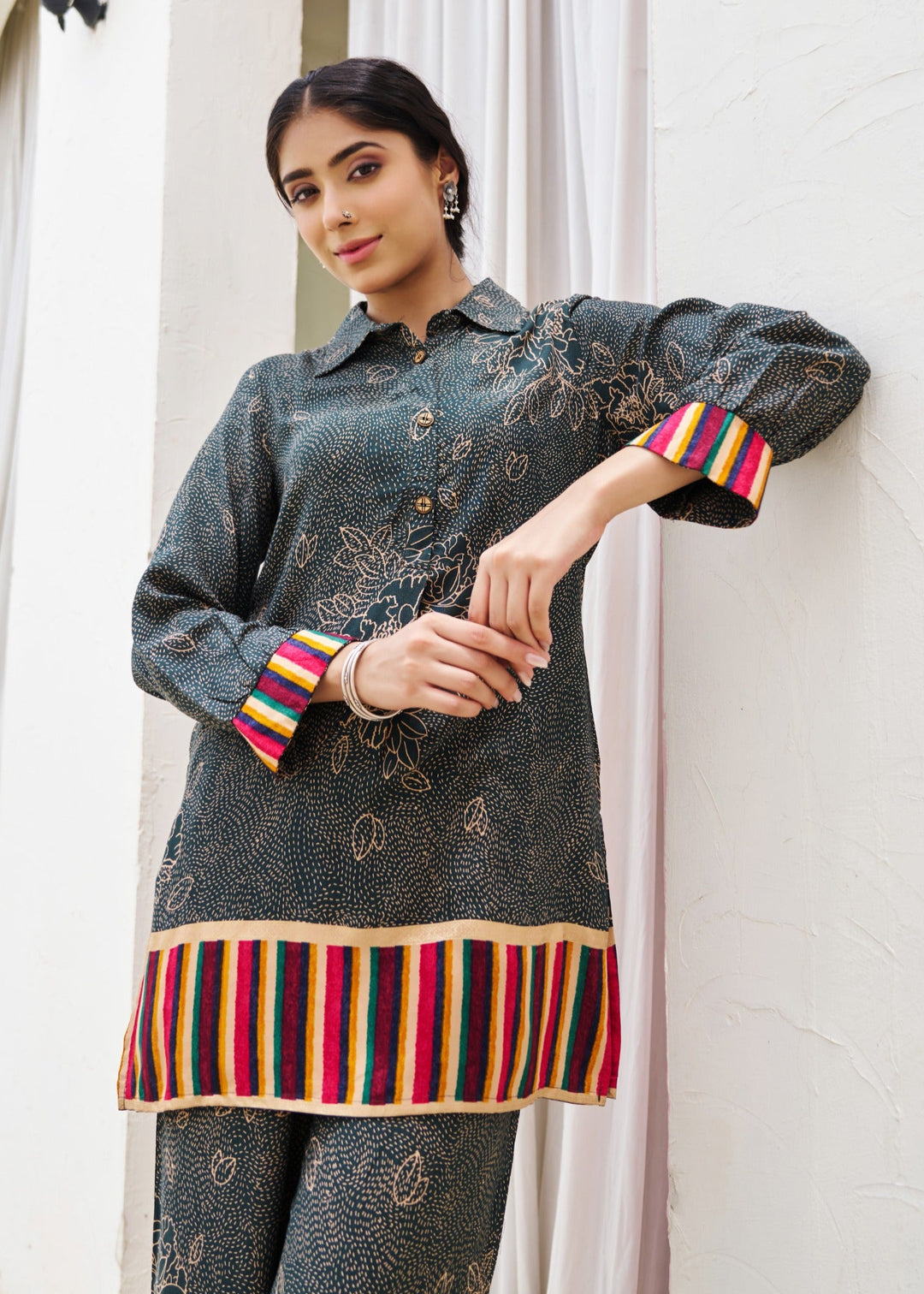 kabool Cobalt Printed Kurta Pant set