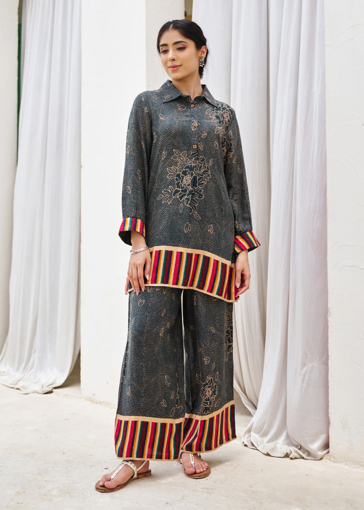 kabool Cobalt Printed Kurta Pant set