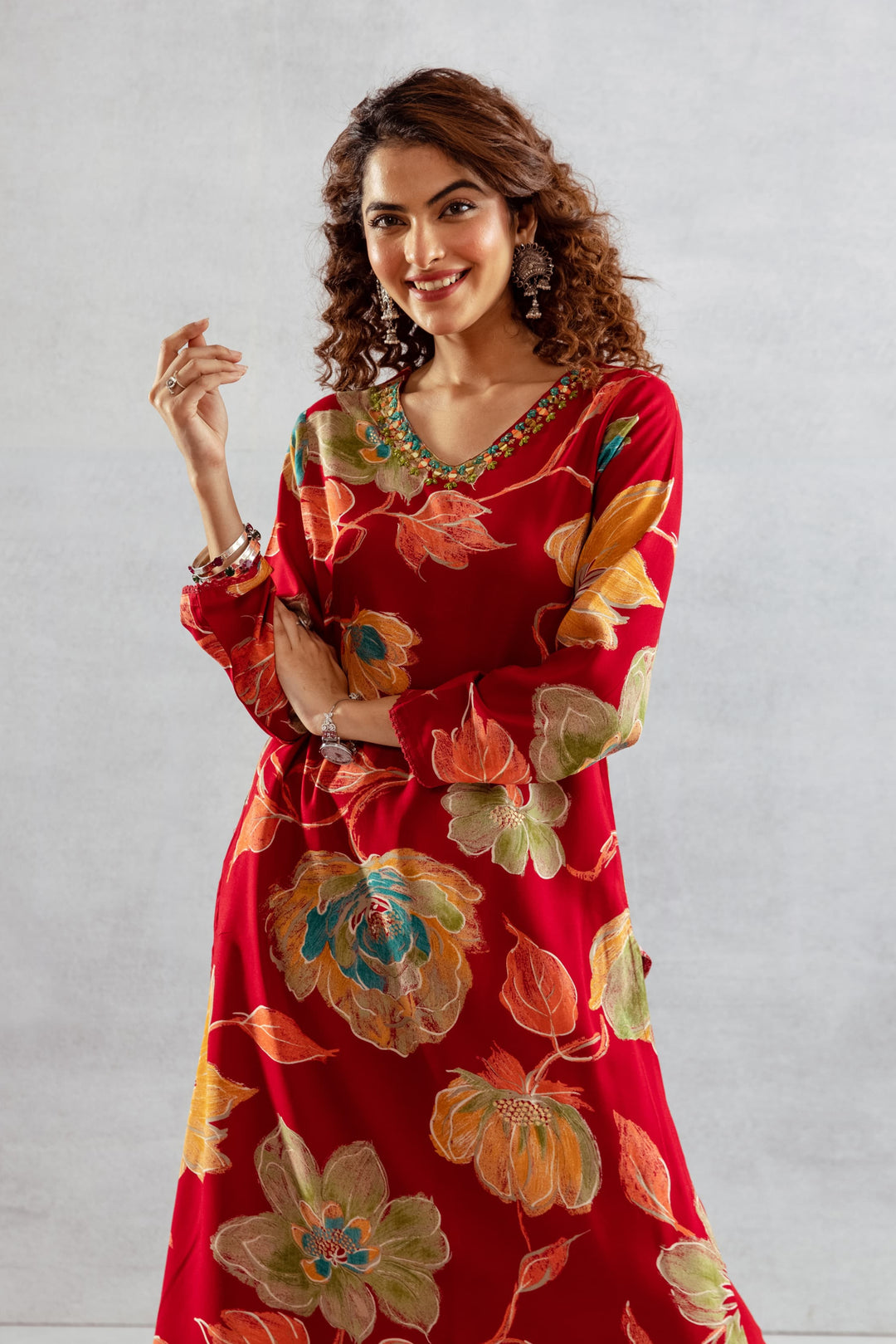 Bakul sindoori printed Kurta pant set