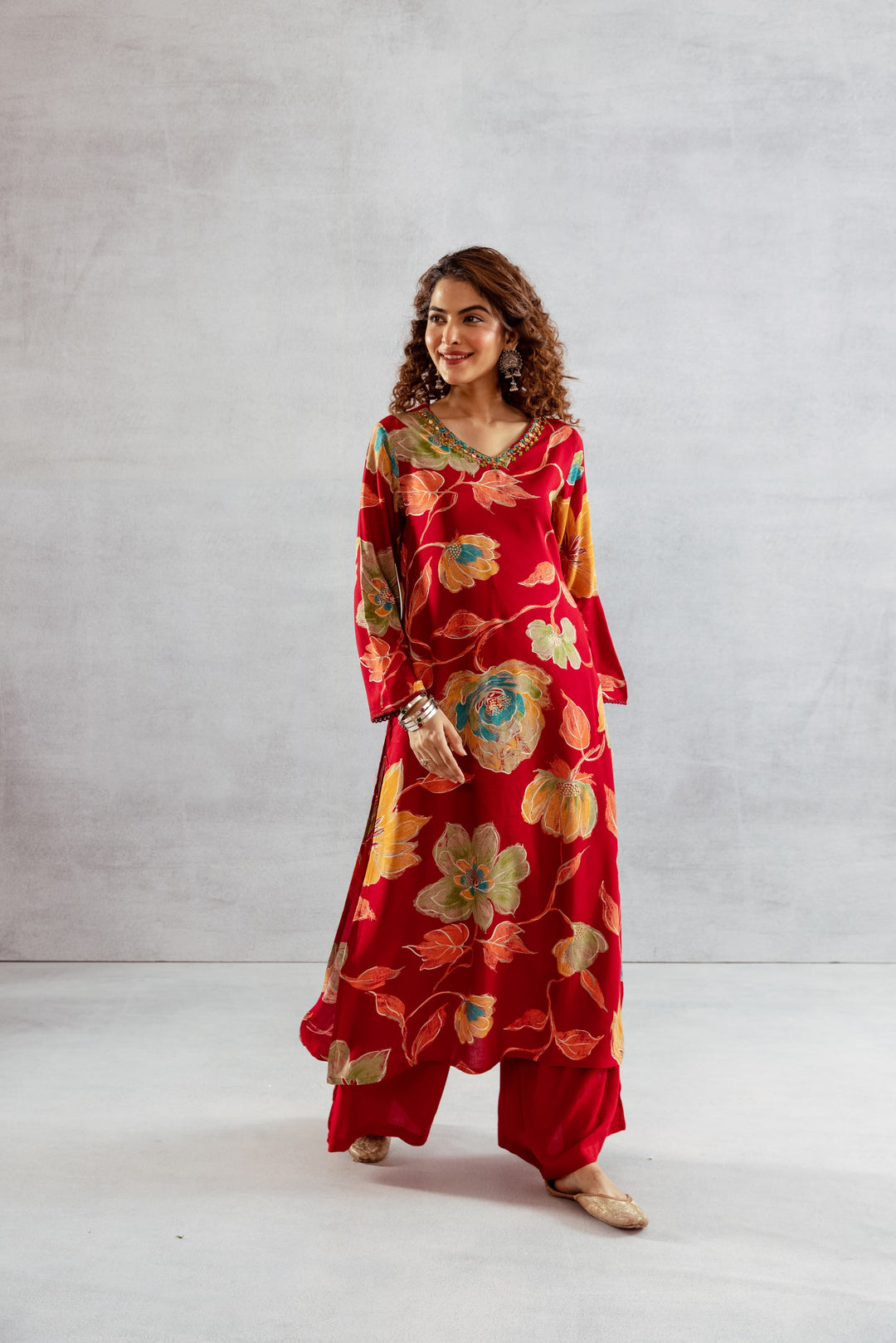 Bakul sindoori printed Kurta pant set