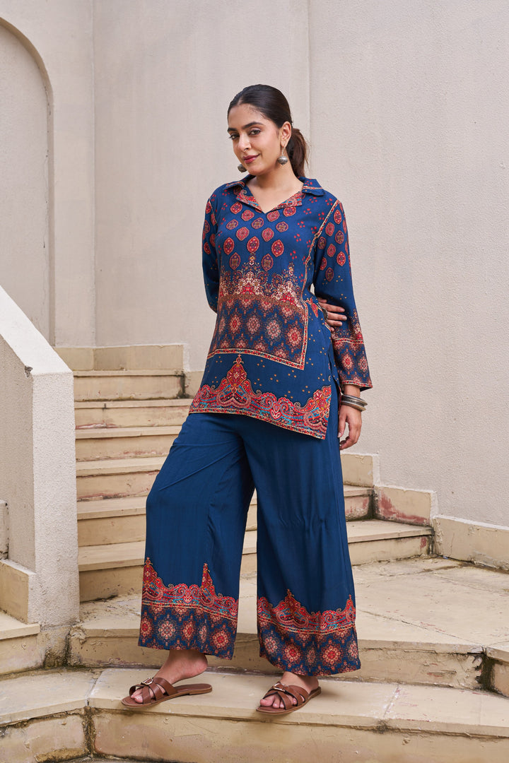 Kabool Nileblue Printed Co-ord set