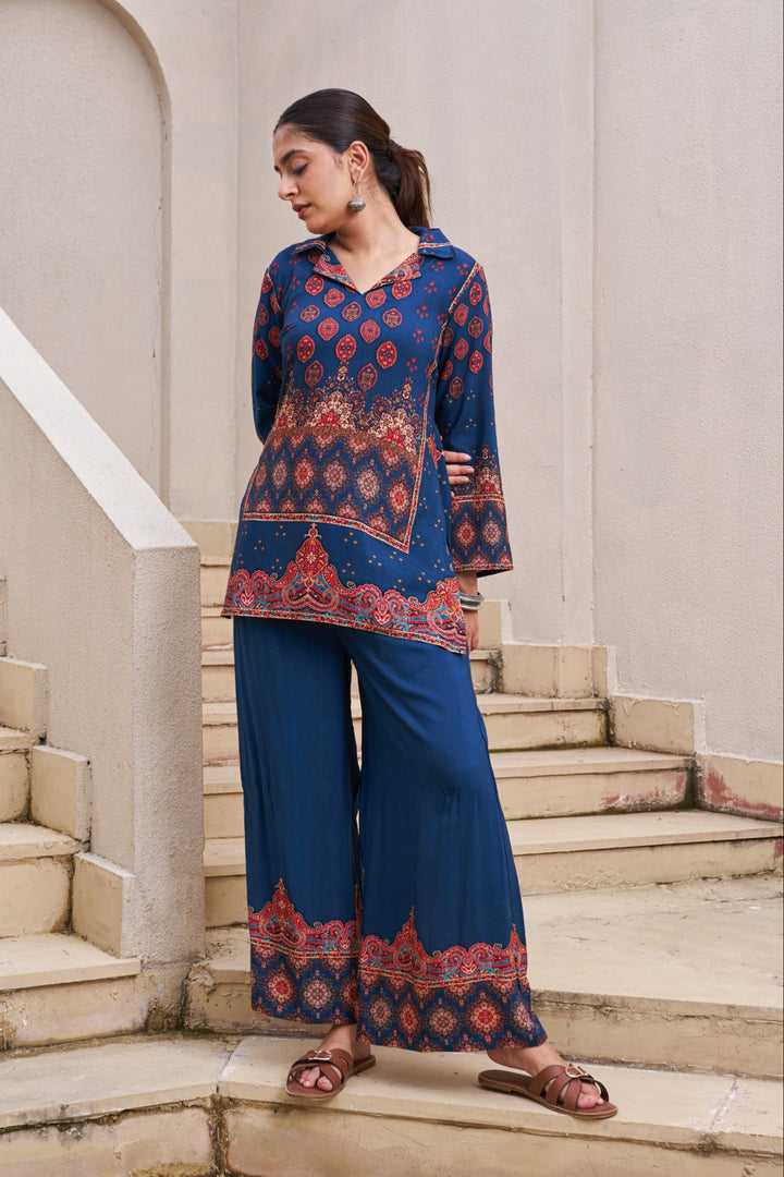 Kabool Nileblue Printed Co-ord set