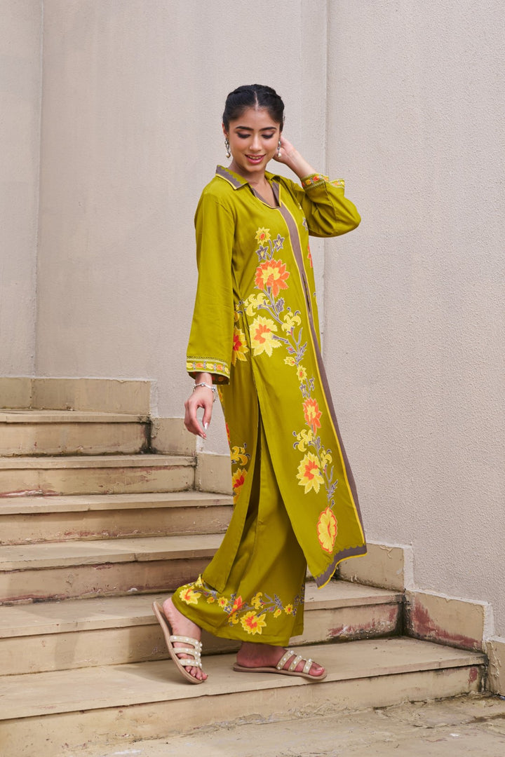 Sonpal sage printed kurta pant set