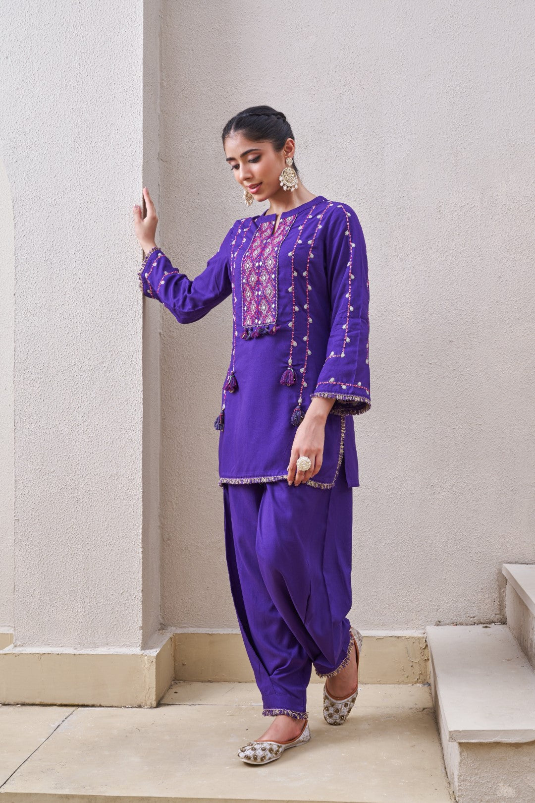 Stravi Iris embroidery co-ord set