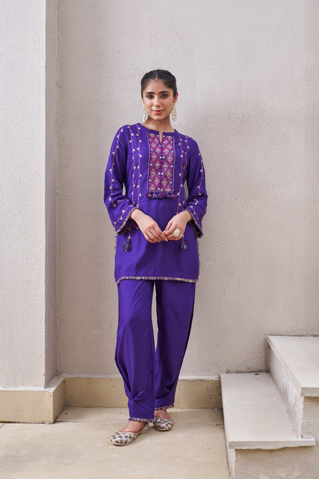 Stravi Iris embroidery co-ord set