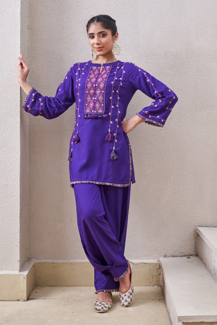 Stravi Iris embroidery co-ord set