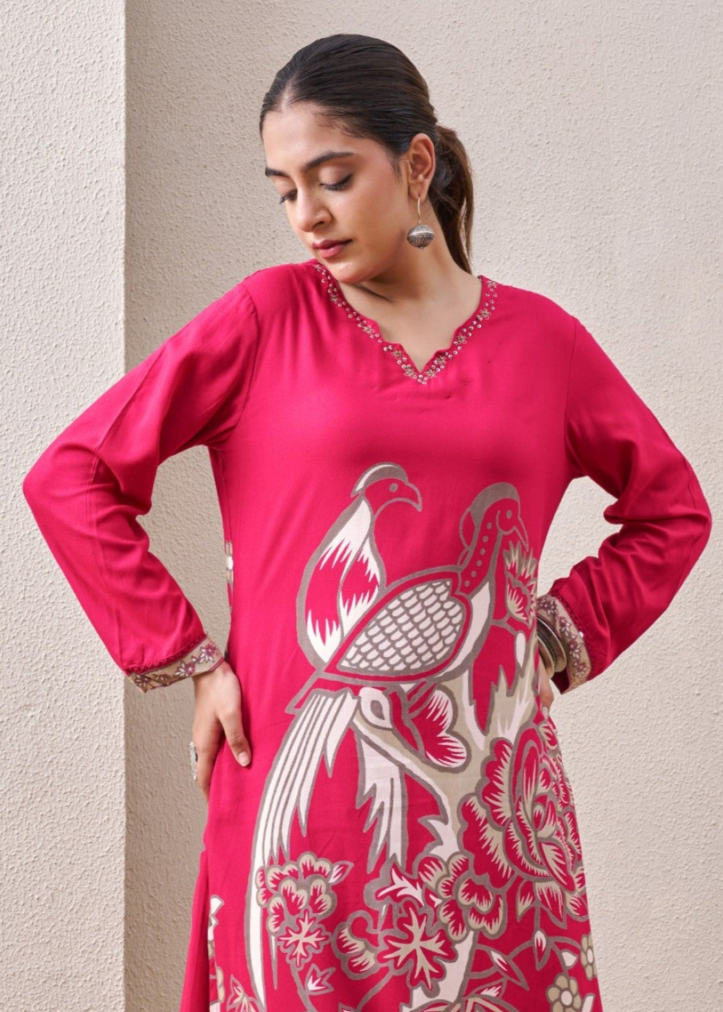 Sonpal cherry printed kurta pant set