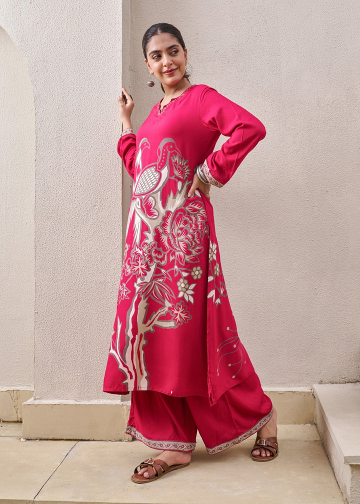 Sonpal cherry printed kurta pant set