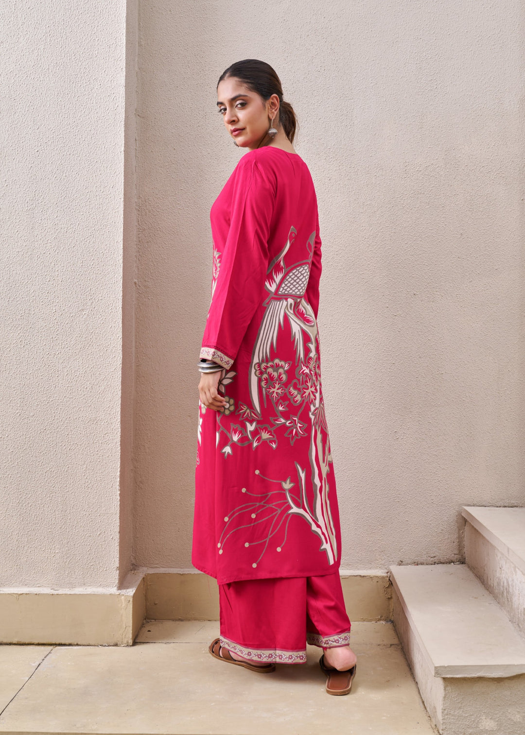 Sonpal cherry printed kurta pant set