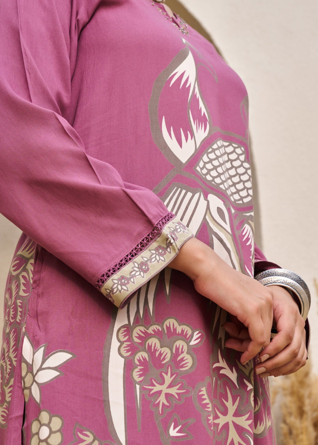 Kabool Blush Printed Kurta Pant Set