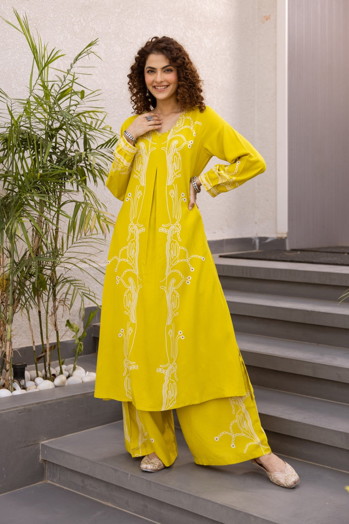 Kabool Sunshine Printed Kurta Pant Set