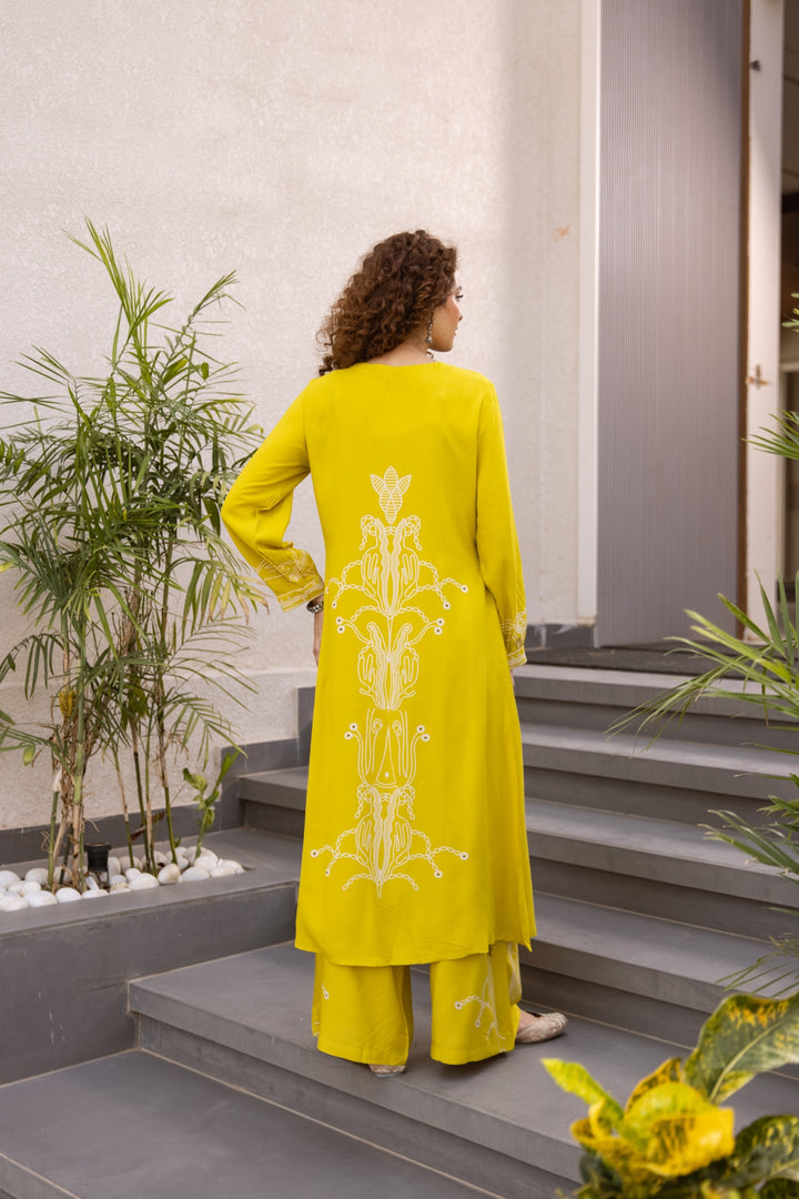 Kabool Sunshine Printed Kurta Pant Set