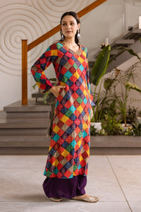 Kabool vibrant printed kurta pant set