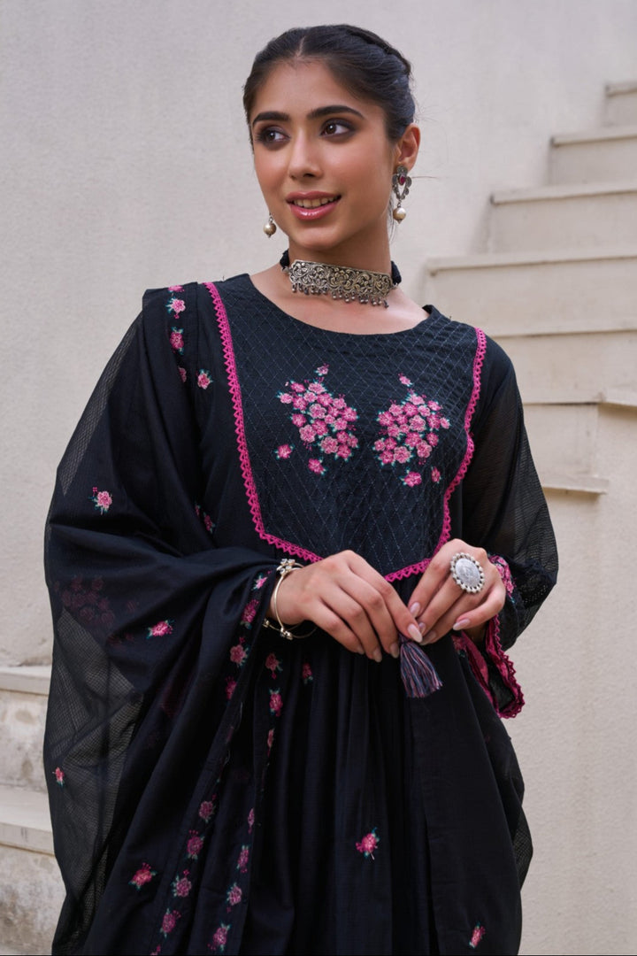 Sonpal mist embroidery cotton suit set