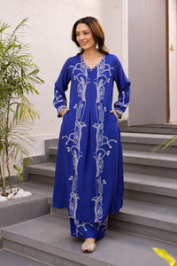 Kabool Hibis Printed Kurta Pant Set