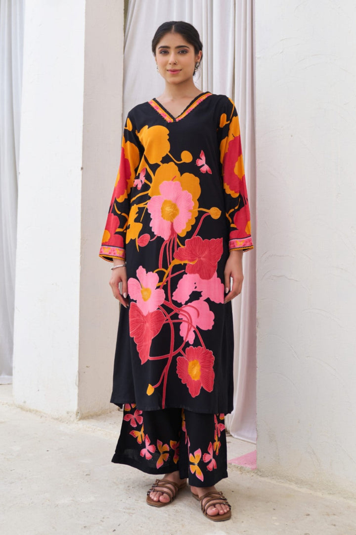 Sonpal Floral printed kurta pant set