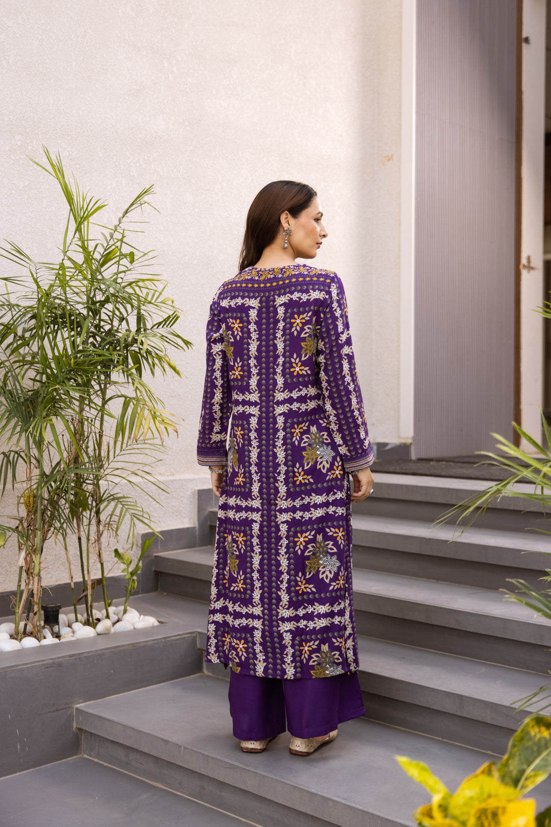 Kabool orchid printed Kurta pant set