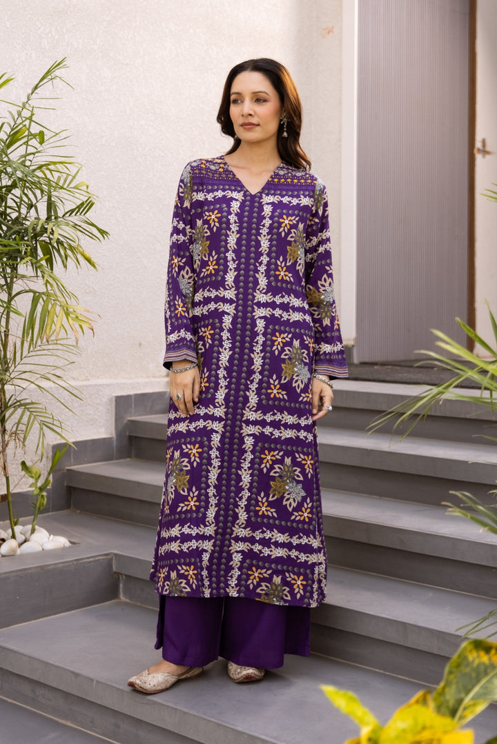 Kabool orchid printed Kurta pant set