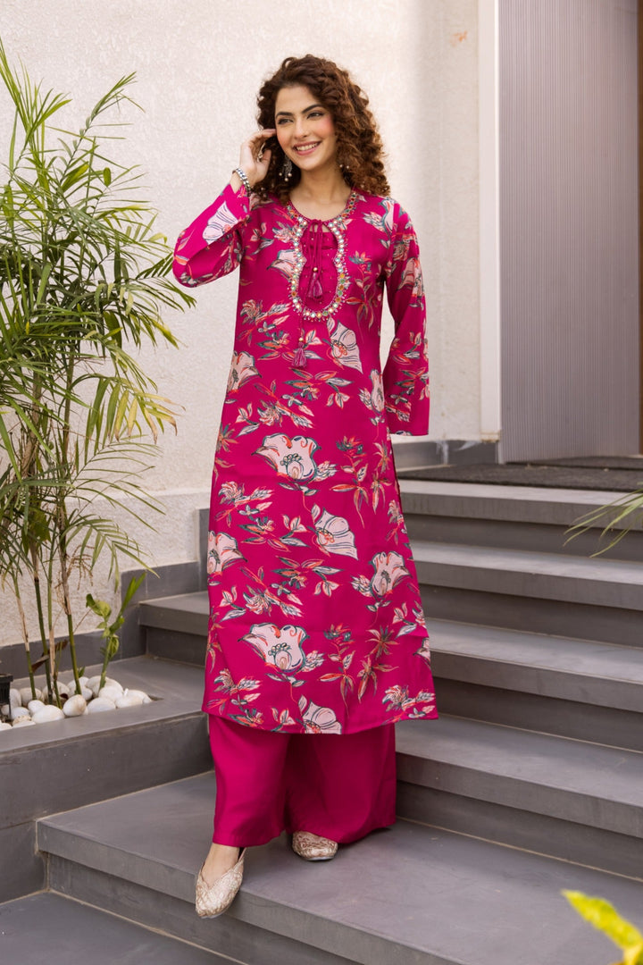 Kabool Rosy Printed Kurta Pant Set